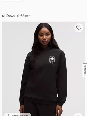 103- EUC Lululemon Team Canada Womens Big Cozy Oversized Hoodie COC Logo